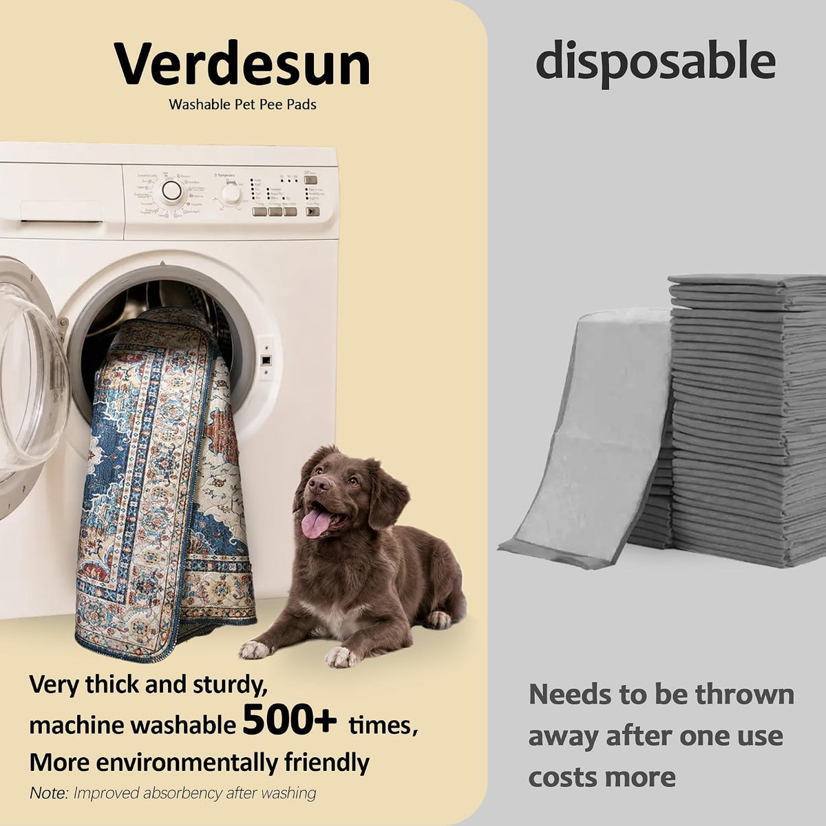 Washable Pee Pads for Dogs, Reusable Puppy Potty Training Pads - Brick/Blue / 36" ×48"(pack of 2) - image 3