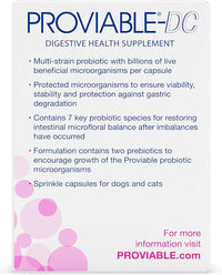 Nutramax Laboratories 30 Count Proviable Health Supplement for Cats and Dogs (PROVDC30)