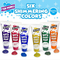 Tub Works Bath Paint Soap Bath Toy, Classic 6 Pack, Non-Toxic - Shimmer - image 2