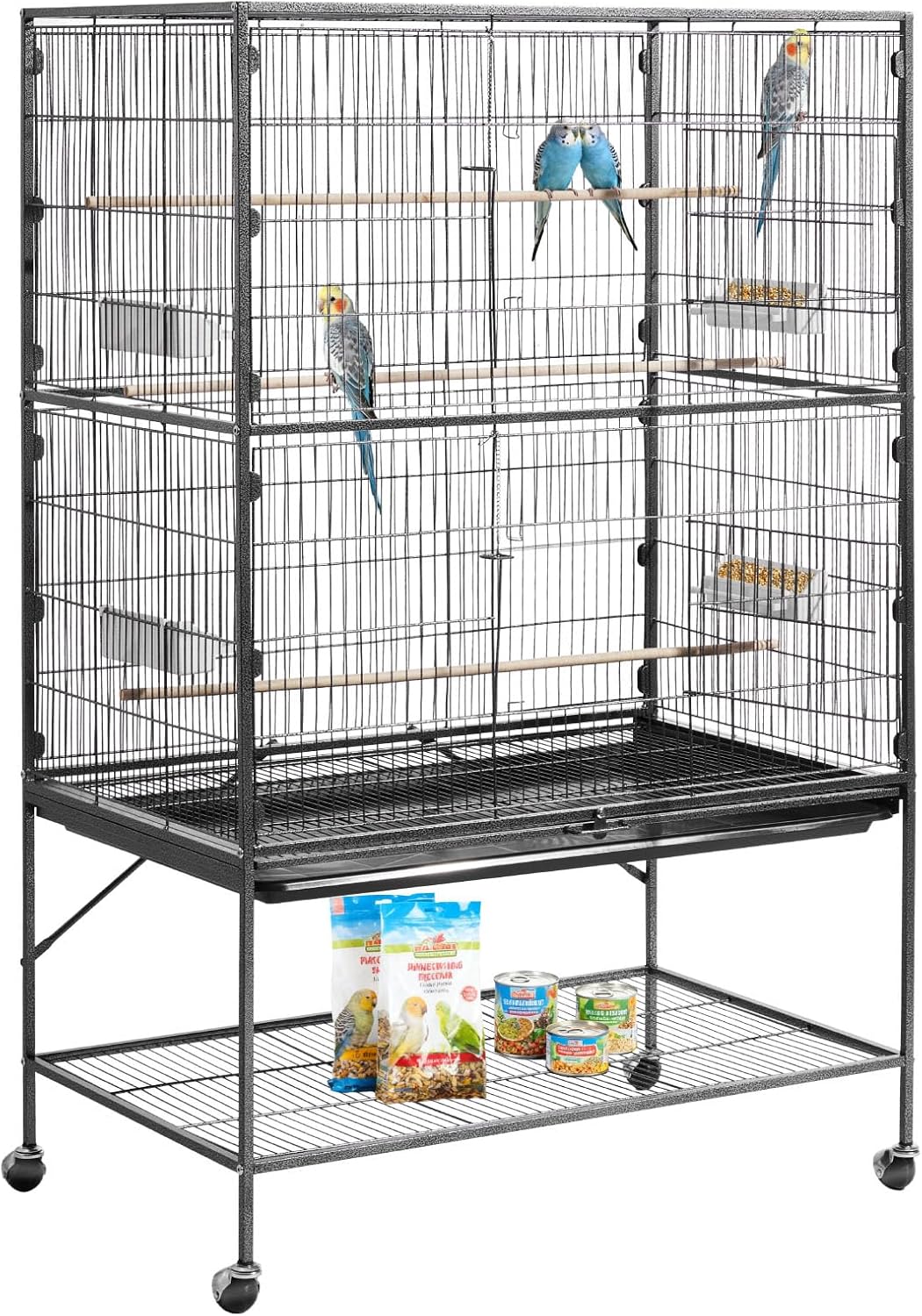 VEVOR Bird Cage, Flat Top - Black / 36.6"L x 22.8"W x 59.5"H