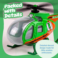 ArtCreativity Diecast Helicopter Toy, Police, Fire Engine, EMS - Civilian Theme - image 3