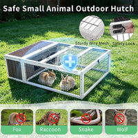 Rabbit Cage Outdoor Indoor - 49.0"L x 36.0"W x 14.0"H / Grey&White Trim-1 - image 4