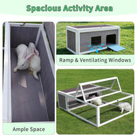 Rabbit Cage Outdoor Indoor - 49.0"L x 36.0"W x 14.0"H / Grey&White Trim-1 - image 2