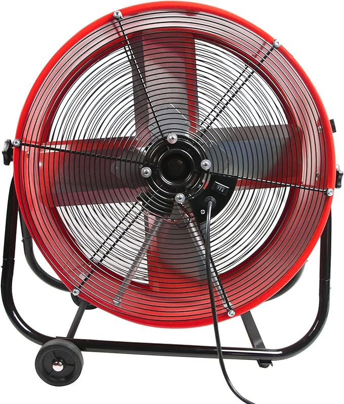 Maxx Air 24" Industrial Fan Heavy Duty - Rugged Drum Fan for Workshop - Powerful Shop Fans Heavy Duty for Industrial Use - Large Cooling Solution for Factories and Warehouses