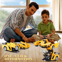 Dolanus Remote Control Car, Transform Robot, Boys Toys Gifts - Yellow-black - image 2