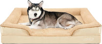 JOYELF Orthopedic Dog Bed for Extra Large Dogs, Foam Sofa Couch Bed, Waterproof with Removable Washable Cover and Nonskid Bottom, Durable - Khaki