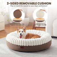Donut Dog Bed Medium Size Dog, Round Cat Beds for Small Dogs – Essentials for Dogs - Cream / 36"L x 36"W x 10"Th - image 3