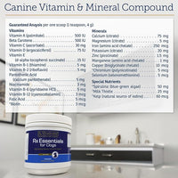 Rx Vitamins Essentials for Dogs - Daily Vitamins & Minerals - with Blue Spirulina, Kelp Powder, and Milk Thistle - Complete Canine Vitamins and Essential Minerals Powder - 8 oz