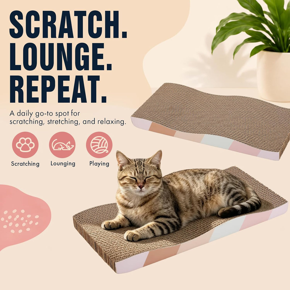 SIDAZON Cat Scratching Board cat Scratcher Cat Scratch Pad Cardboard - 5-Pack - image 3