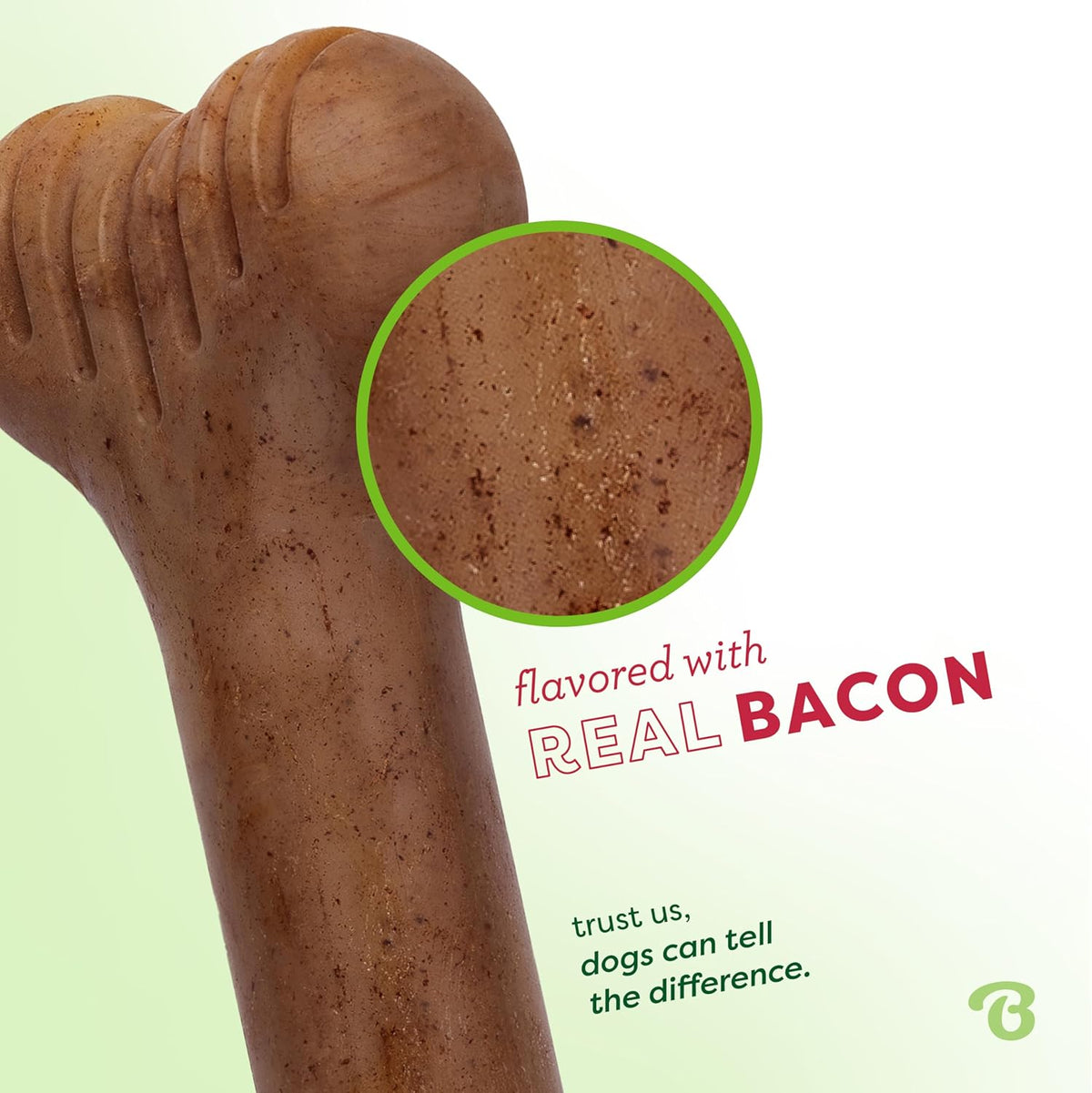 Benebone Fishbone Durable Dog Chew Toy for Aggressive Chewers - REAL Bacon / Bone / Small - image 2