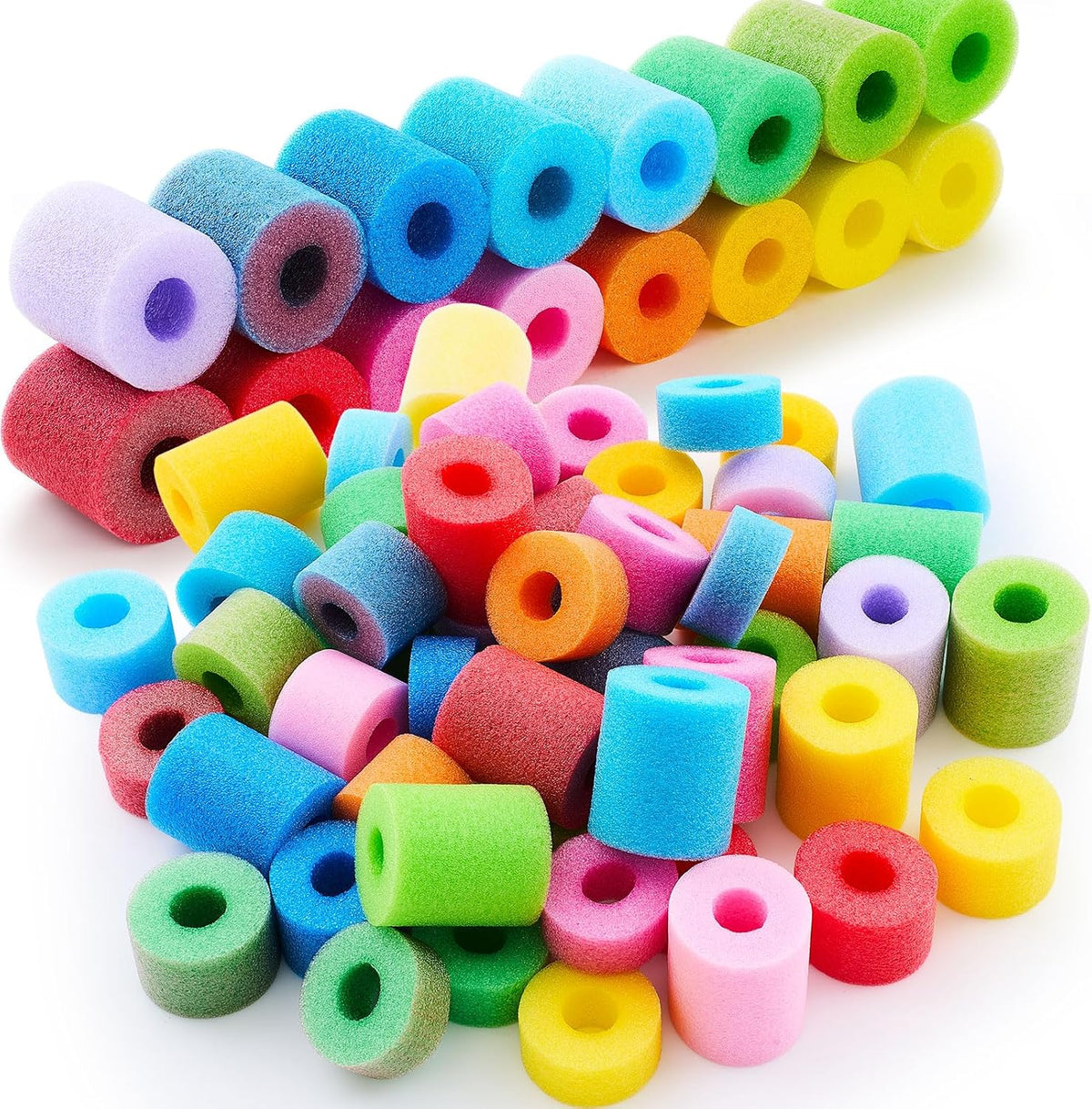 Frienda pool noodle bits, 50 colorful foam noodle pieces in assorted sizes - view 7