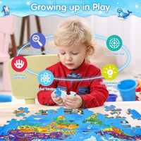 DIGOBAY glow in the dark solar system floor puzzle with planets, astronauts and space probe - view 6