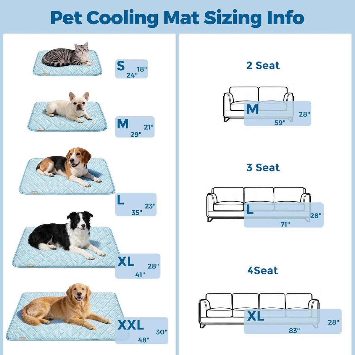 Waterproof Cooling Mat for Large Dogs 28x41 - Light Blue / 23x35 - image 4