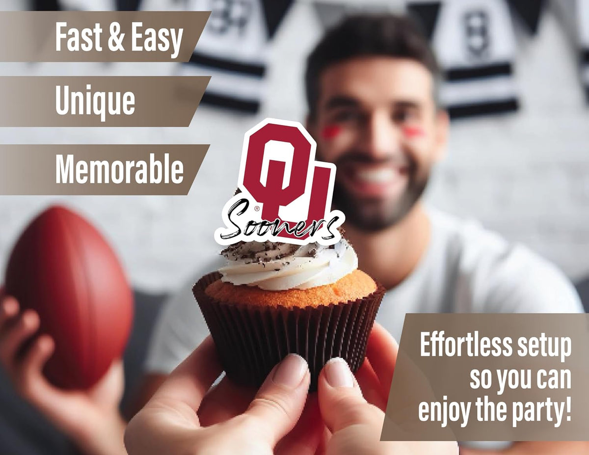Ohio State Merch Cupcake Toppers & Decorations OSU Party Cake Decor - Oklahoma Sooners - image 3