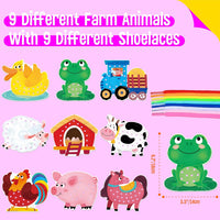 SpriteGru 9 Pieces Kids Lacing Cards - Farm Themed-B - image 2