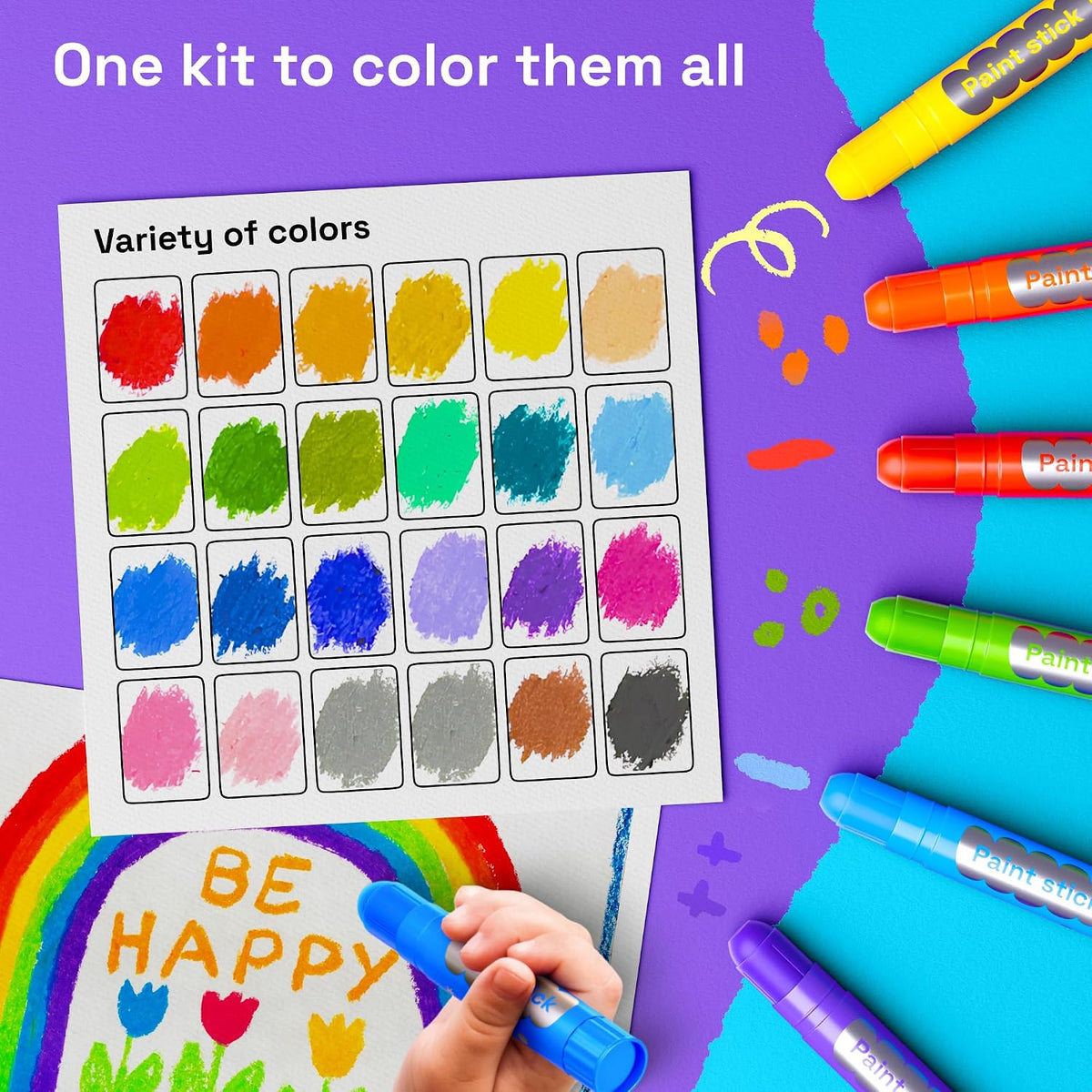ARTISTRO 100% Washable Tempera Paint Sticks for Kids - 24 Colors - image 2