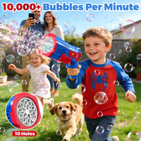 Zerhunt bubble gun for kids 2 pack, blue and red, with bubble solution bottles - view 8
