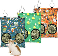 3 Pcs Rabbit Hay Feeder Bag - 11.8"×8.7" / Blue,Orange,Green