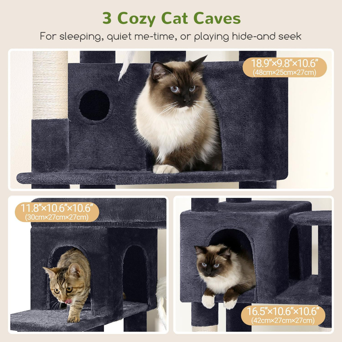 Globlazer F66 Corner Cat Tree - Dark Grey / 66 inch - image 4