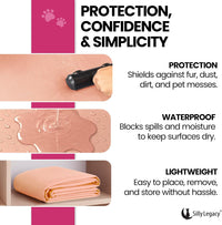 Thin Reversible Waterproof Protective Bed Cover, for Pets - King 96 x 100 inch / Peach - image 3