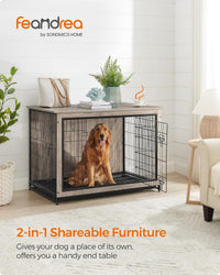 Feandrea 27.2" Dog Crate Furniture - Greige / 44.1"L x 29.5"W x 32.3"H - image 2