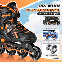 2PM SPORTS Adjustable Inline Skates for Kids, Youth and Adults – Fun for Kids & Family - E Orange / Small - Little Kid (9C-12C US) - image 4