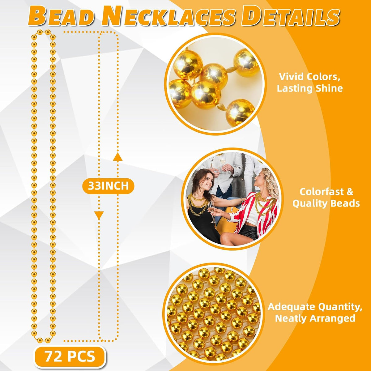 YAXINRUI 120 PCS St. Patricks Day Necklaces - Gold / 72 Pcs - image 2