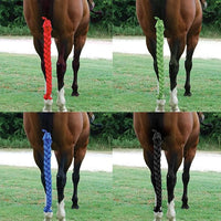 Ponytail Horse Tail Bag, 3 Tube Durable Braid-in Tail Bag (Blue)
