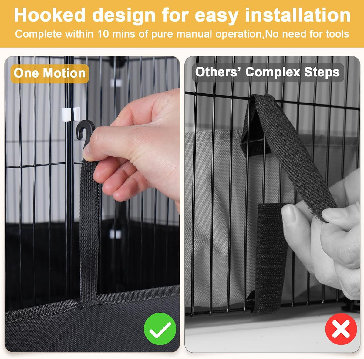 Guinea Pig Cage with Top Cover & 12 Panels - 12 Panels-with roof / Black - image 3