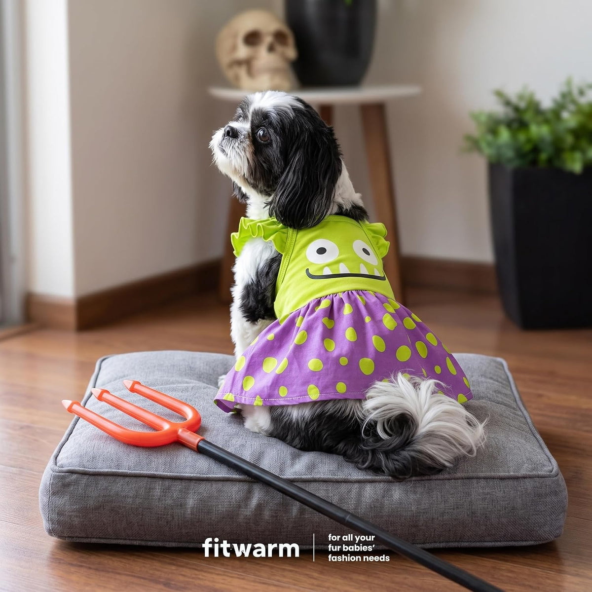 Fitwarm Halloween Pumpkin Dog Dress - Medium / Monster - image 4