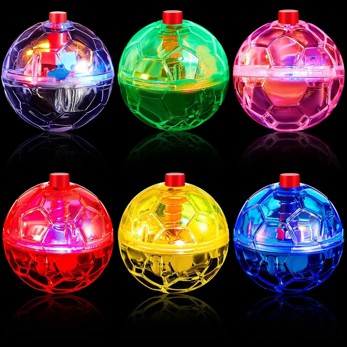 6 Pcs Cat Ball Ghost Hunting Light up Toy - Bright Color / 6
