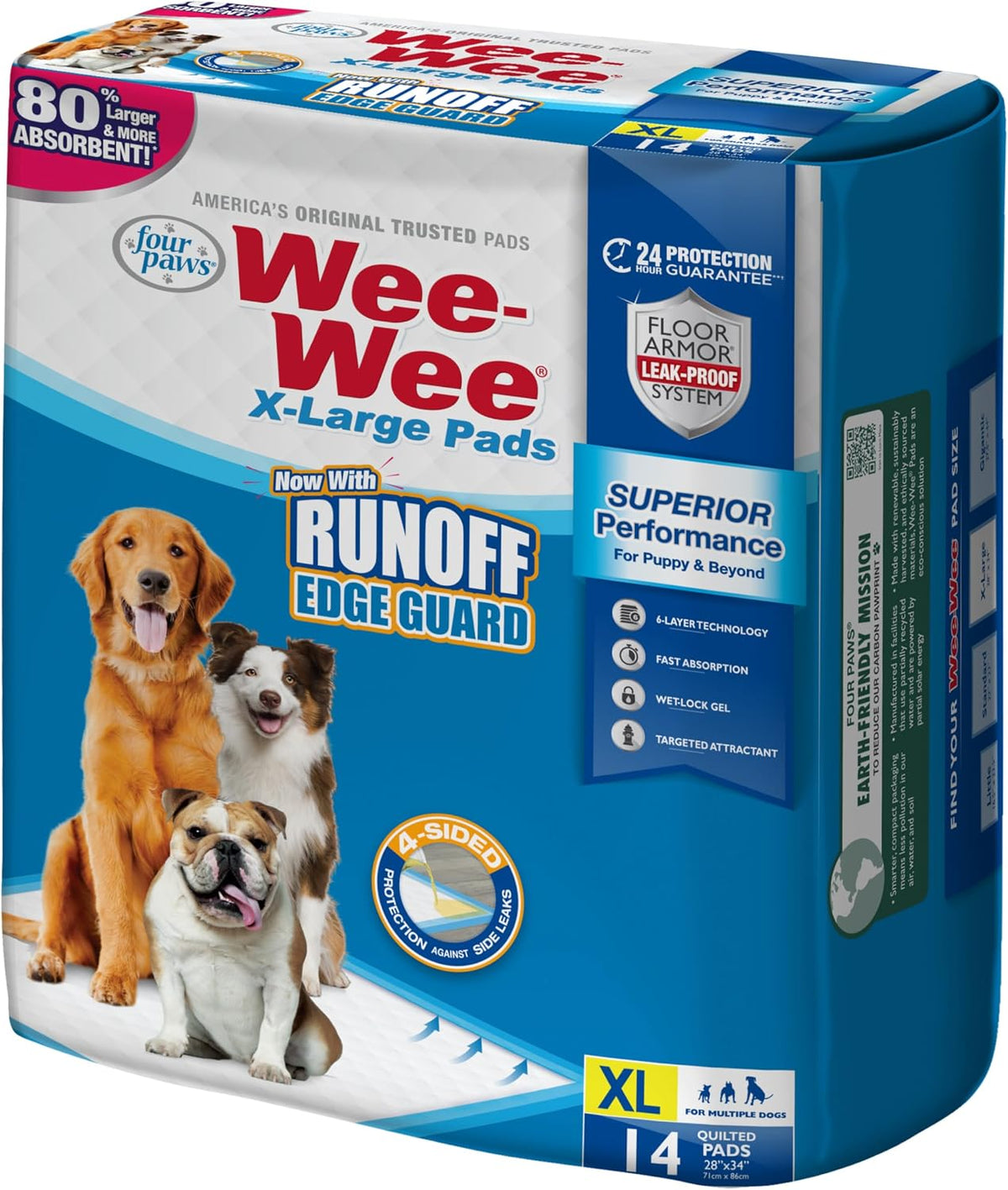 Four Paws Wee-Wee Superior Performance Extra Large Pee Pads for Dogs - 14 Count