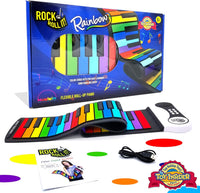 MUKIKIM Rock and Roll It - The Original Rainbow Piano. Roll Up Flexible Piano Keyboard for Kids /