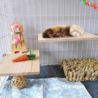 2Pcs Chinchilla Wood Ledge Hamster Wooden Flexible Platform Perch - 13 × 7.9 inch - image 4