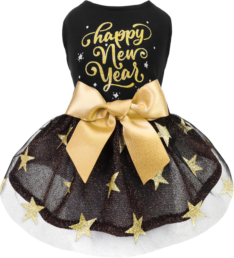 Fitwarm Birthday Girl Dog Tulle Dress - Large / Happy New Year