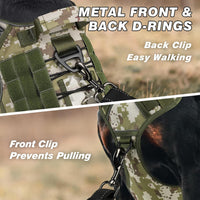 Tactical Dog Harness for Large Dogs - Green&Camo / XX-Large: 110-160 lbs (Chest:36-43",Neck:26-37") - image 4