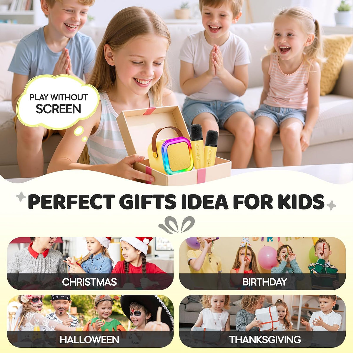 IROO Mini Karaoke Machine for Kids - Yellow - image 2