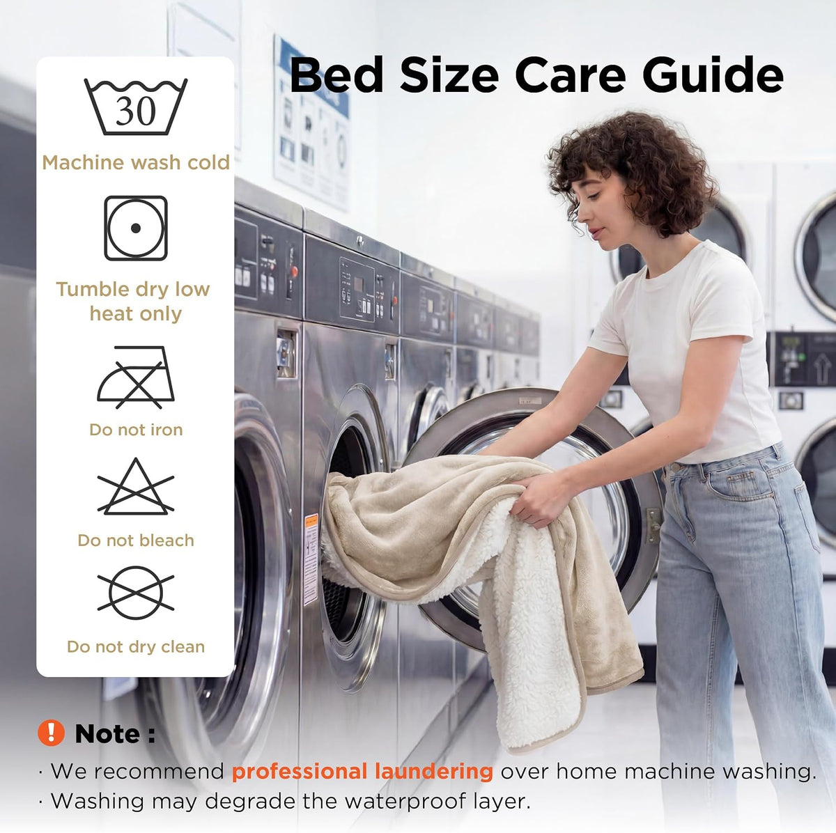 Bedsure Waterproof Dog Blankets for Small Dogs Soft Cat Blanket Warm - Twin(60x80") / Cream - image 2
