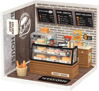 Rolife Super Creator miniature house kit, Double Joy Bubble Tea shop with LED light