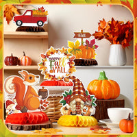 Yuntau Thanksgiving honeycomb centerpieces with pumpkin and gnome designs - view 40