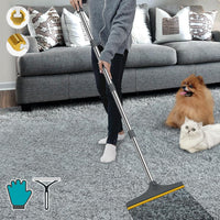 Carpet Rake for Pet Hair Removal, Reusable Carpet Scraper Broom – Essentials for Dogs - Gray