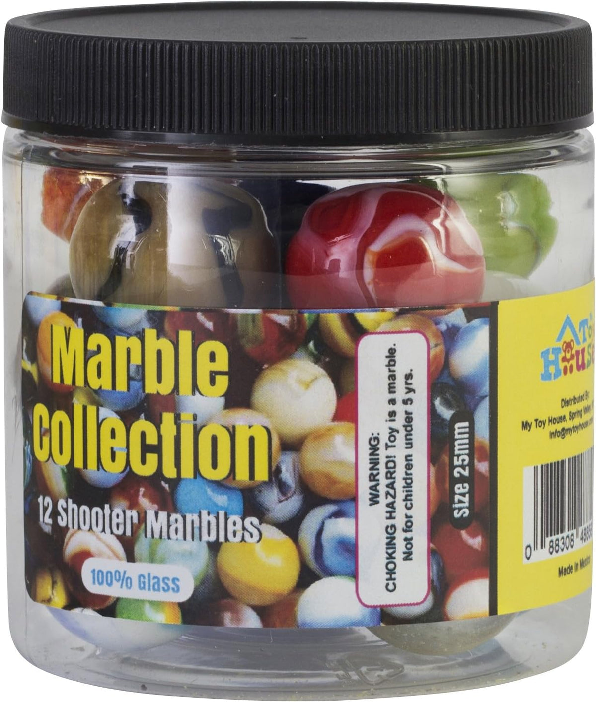 Shooter Glass Marbles with Marble Jar For Storage, Set of 12 - image 2