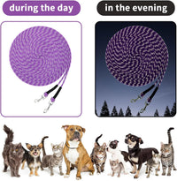 Reflective Cat Long Leash 15 FT - 15 FT / Purple - image 3