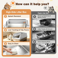 AIPERRO Stainless Steel Litter Box with Lid - Light Gray / X-Large - image 3