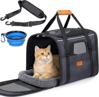 Morpilot Cat Carrier Soft for Large Medium Cats and Puppy up to – Essentials for Dogs - Dark Gray / 18.0"L x 12.5"W x 14.0"H
