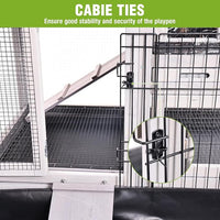 Bunny Playpen Indoor & Outdoor, Rabbit Playpen with Waterproof Liner, Extension Guinea Pig Cages for Small Animals (Playpen Only)