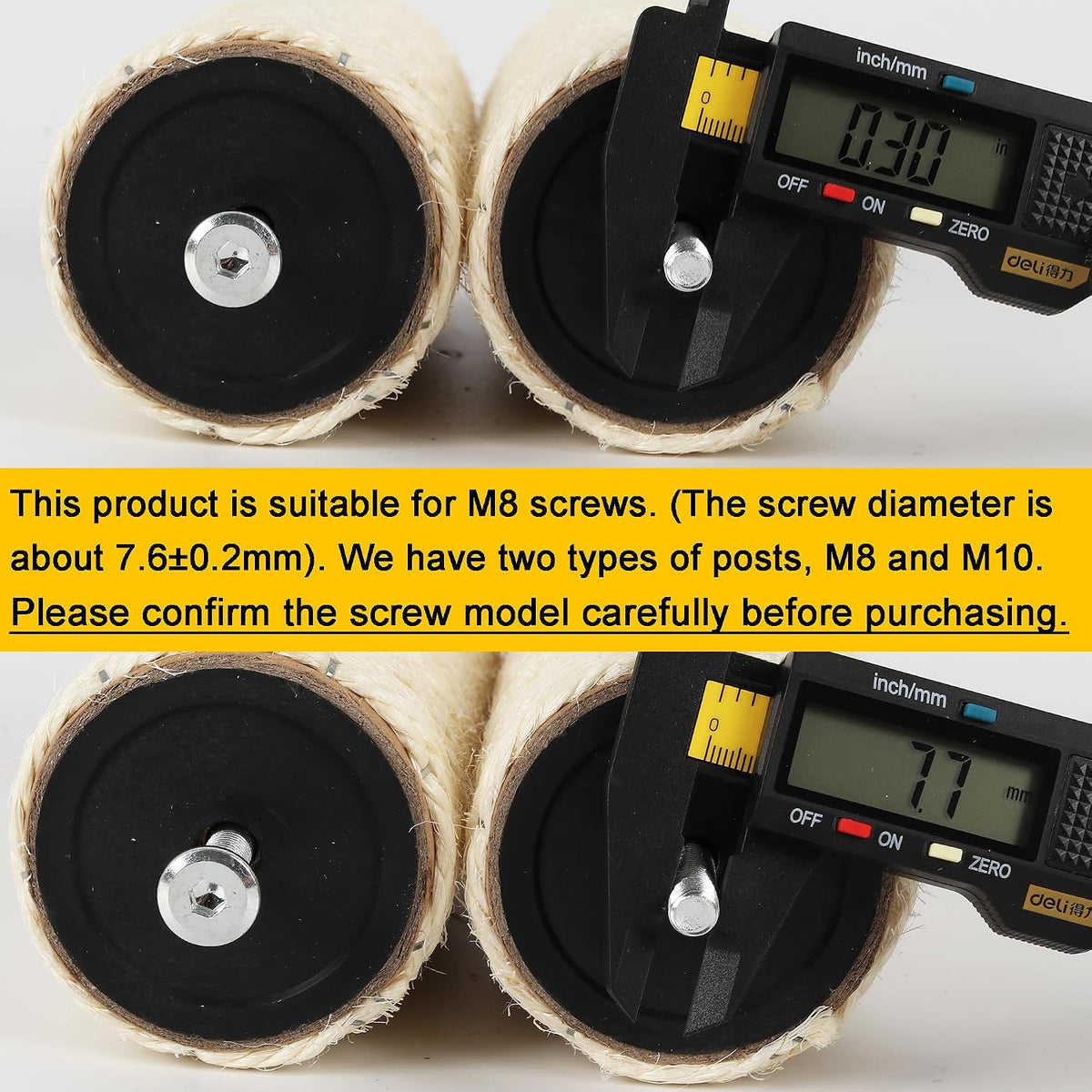 7.4cm 2.91in Diameter Cat Tree Scratching Post Replacement Sisal Pole - 17.72in/45cm / M8*2posts - image 4