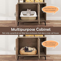 PETSITE Cat Litter Box Enclosure with Storage Shelf, 52 Inches Tall Modern Wooden Hidden Litter Box Furniture with Storage Shelving, Ideal for Indoor Cats (Oak)