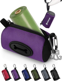 Gobeigo Dog Poop Bag Holder with Used Bag Carrier – Essentials for Dogs - Purple