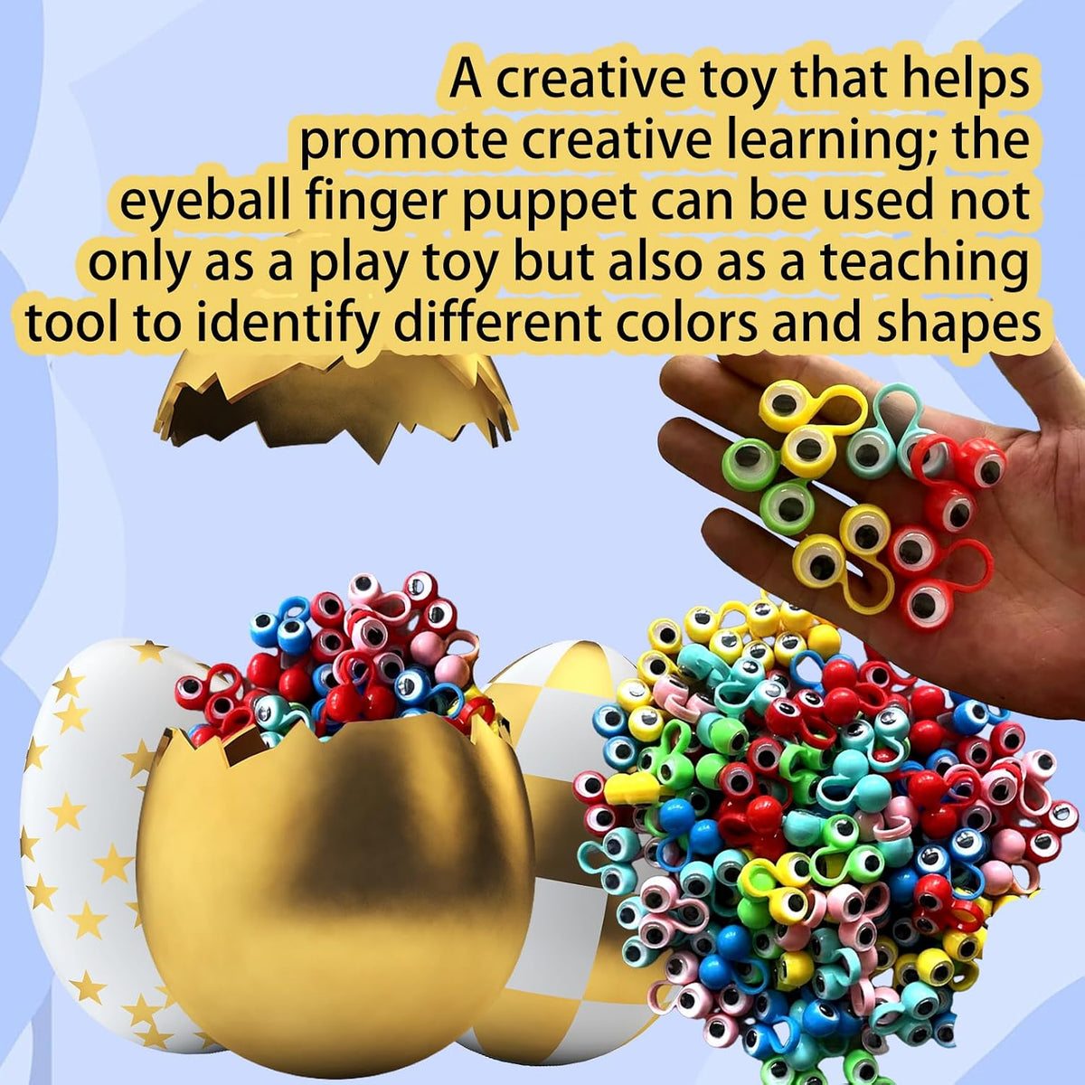 100 PCS Eye Finger Puppets Toys Set - 1.18 inches x 1.38 inches (Pack of 2) - image 3